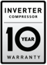 10 Years warranty on the Inverter Compressor
