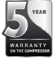 5 Years Warranty on Compressor